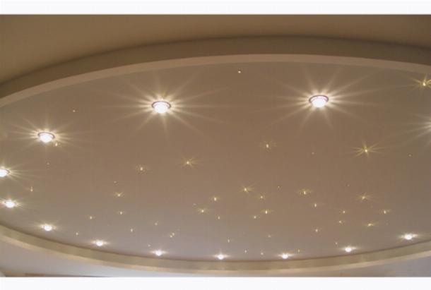 Применение точечных светильников в подвесном потолке
