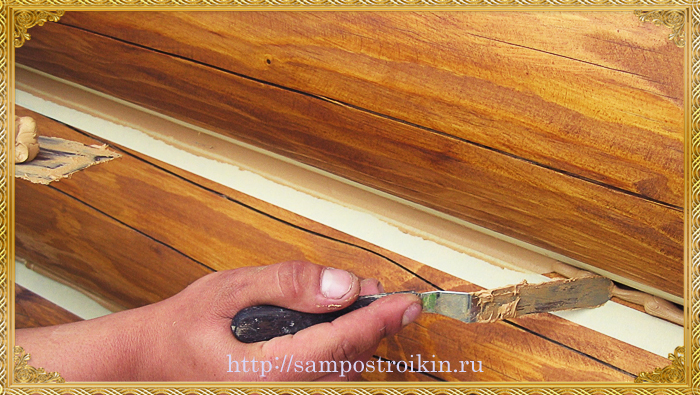 Ремонт щелей и трещин в деревянном доме